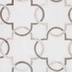 MSI Bianco Quatrefoil Polished Marble Mosaic SMOT-BIA-QTRFOILP